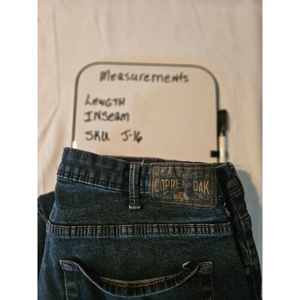 Copper & Oak Mens Jeans 38x30 ‎ Navy Blue Relaxed Fit Straight